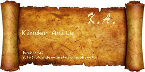 Kinder Anita névjegykártya