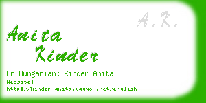 anita kinder business card